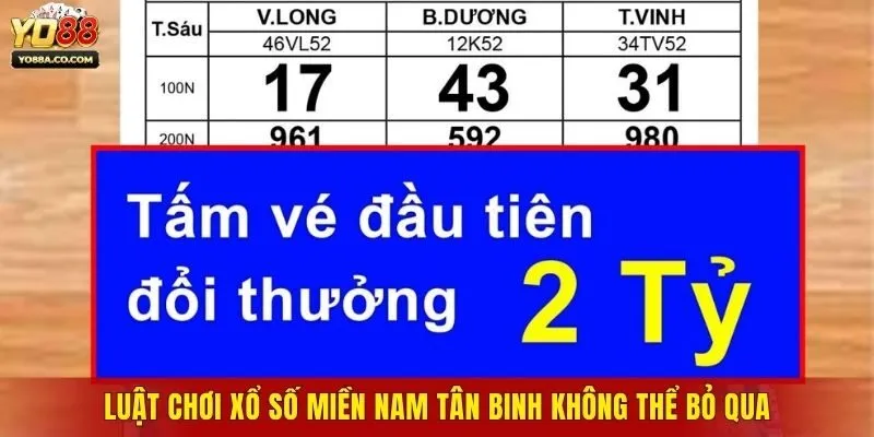 Luật chơi Xổ số miền Nam tân binh không thể bỏ qua