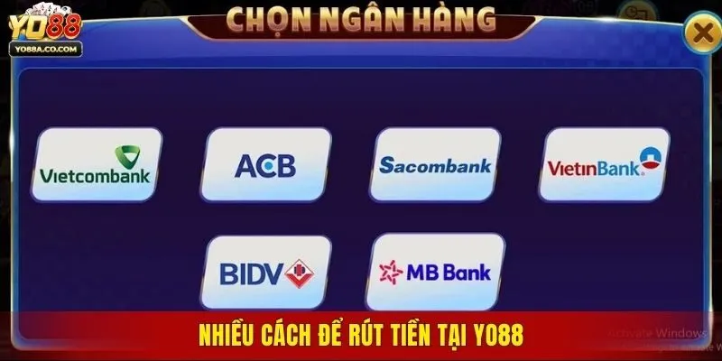 Nhiều cách để rút tiền tại Yo88